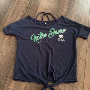 Colosseum Notre Dame Kids Navy and Green Tee